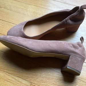 Block heel suede pumps. Like new